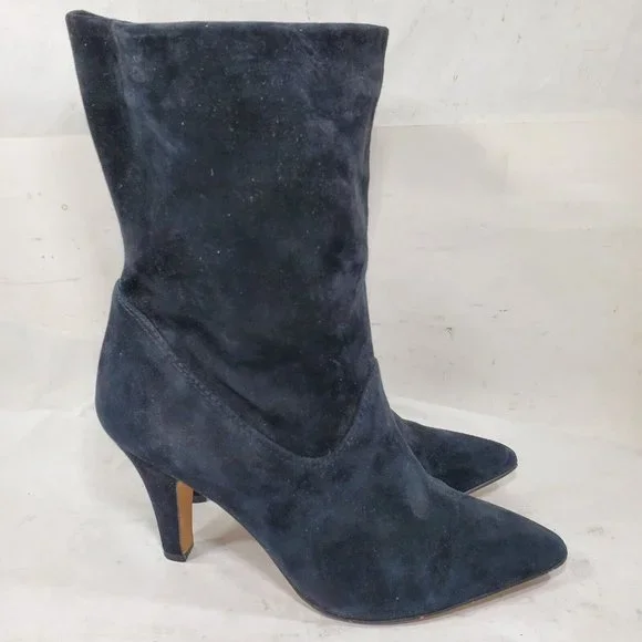 Vince Camuto Bristol Foxy Black Suede Pull-On Ankle Booties Women Size 7 US - Picture 4 of 9